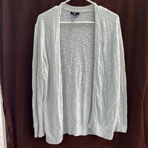 GAP Heather Light Gray Open-Front Cardigan